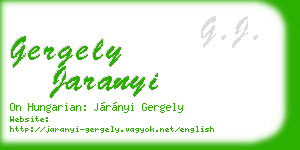 gergely jaranyi business card